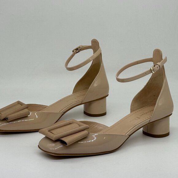DIOR IDYLLE Patent Leather Ankle Strap Bow Buckle Ballet Pumps Shoes Heels - Picture 11 of 15